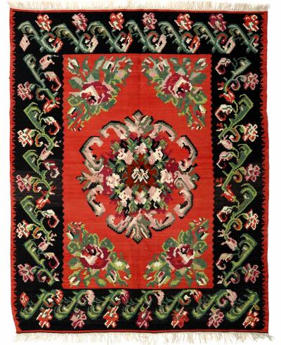 BALKANS HANDWOVEN RUG RED 152x189