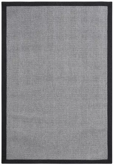 Sisal İç ve Dış Mekan Kullanıma Uygun Dokuma Gri Halı Siyah Bordürlü 4586/43